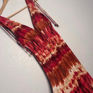 Bisou Bisou Michele Bombot Size 12 Maxi Dress with Sunset Tie Dye